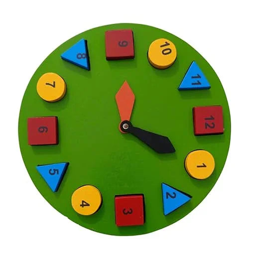 Wooden Learning Clock for Kids Memory Shark