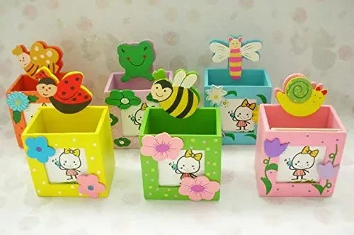 Wooden Stationery Pen Stand With Photo Frame - Memory Shark