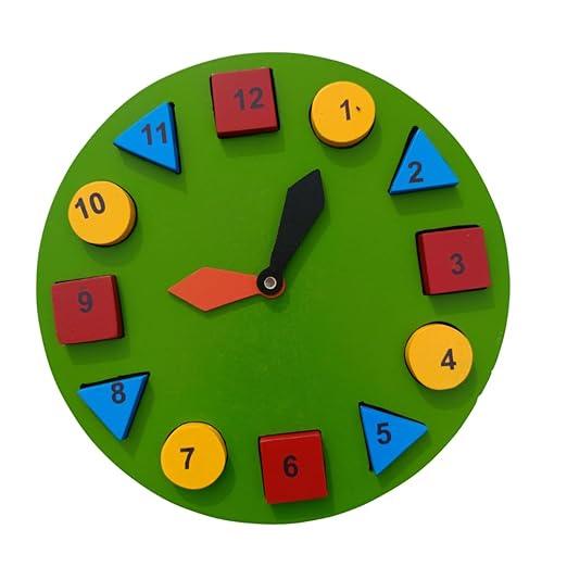 Wooden Learning Clock for Kids Memory Shark