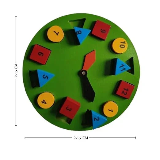 Wooden Learning Clock for Kids Memory Shark